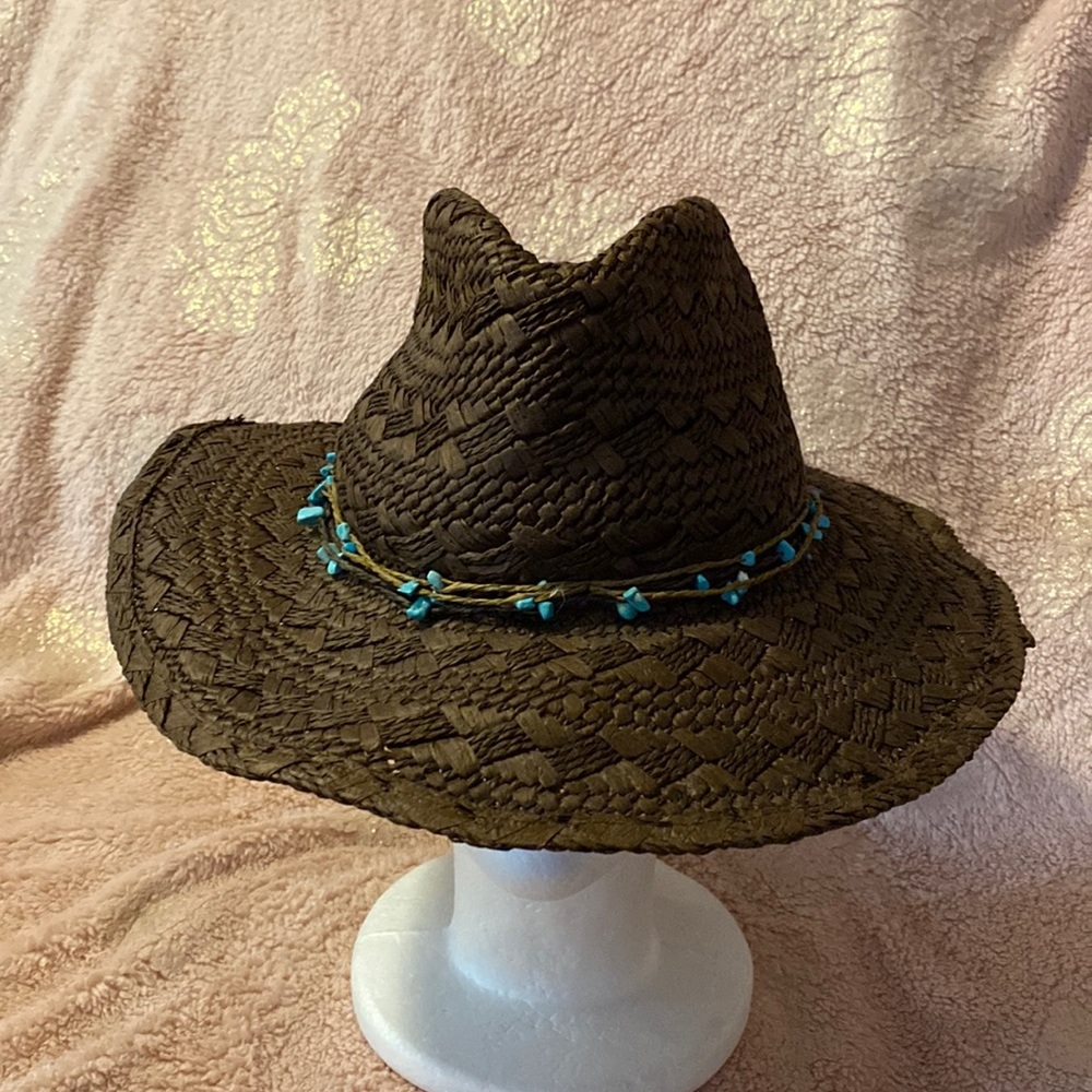 Brown color Tropical Trends brand summer Western style hat, in good condition - Picture 3 of 13